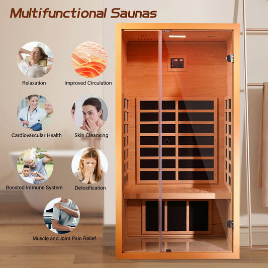 Multifunctional wooden sauna with wellness benefits