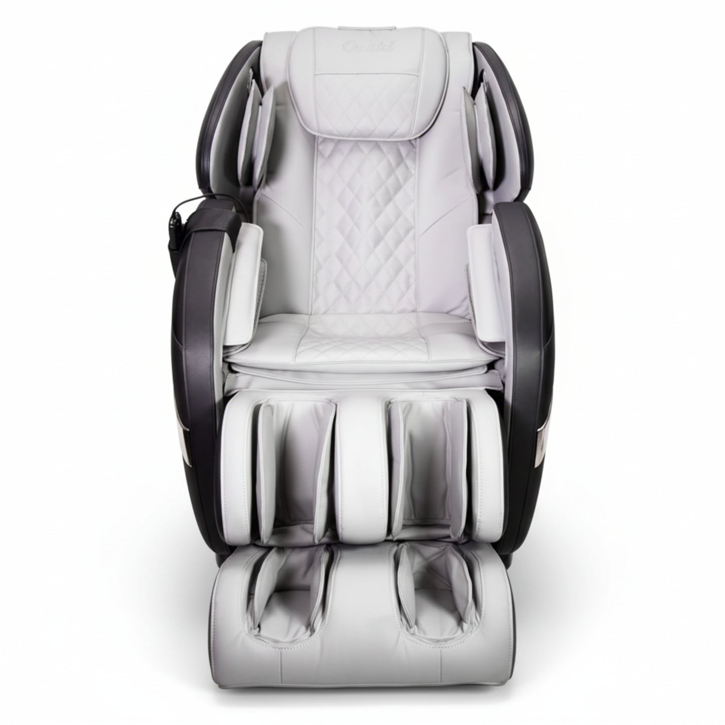 OS Champ Luxury Zero Gravity Full Body Massage Chair with L-Track and Bluetooth, Cream/Taupe