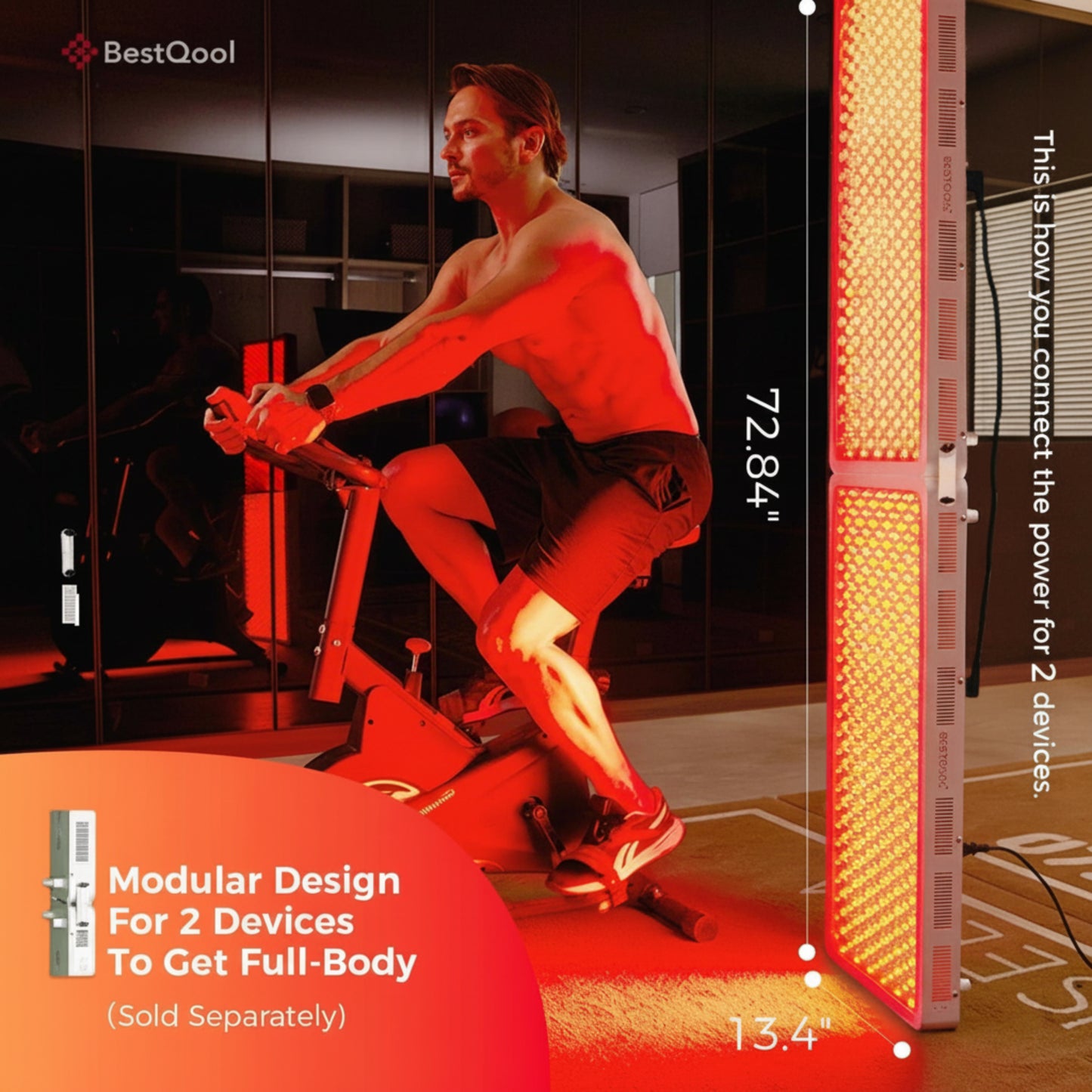 BestQool Pro300 Red and Near-Infrared Light Panel with 4 Wavelengths, 300 LEDs, and Modular Design