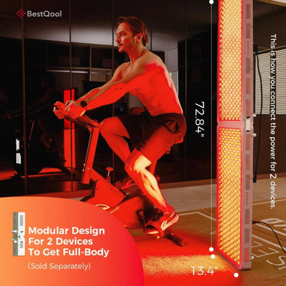 BestQool Pro300 Red and Near-Infrared Light Panel with 4 Wavelengths, 300 LEDs, and Modular Design
